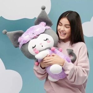 Kuromi Sleeping Plush Pillow 18" Sanrio Cuddle Buddy Toy Soft Stuffed Animal Cut